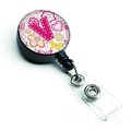 Carolines Treasures Letter V Flowers and Butterflies Pink Retractable Badge Reel CJ2005-VBR